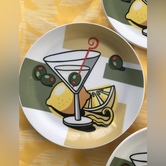 MSC Joil Vivre Martini 🍸 Plates Appetizer Cocktail 7” Set of 4 - Picture 4 of 10